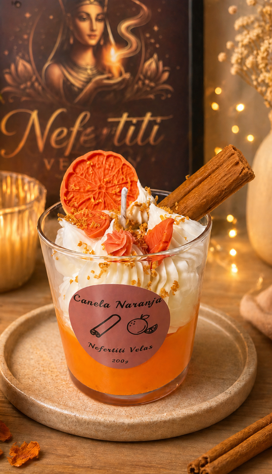Vela Canela y Naranja de Nefertiti Velas