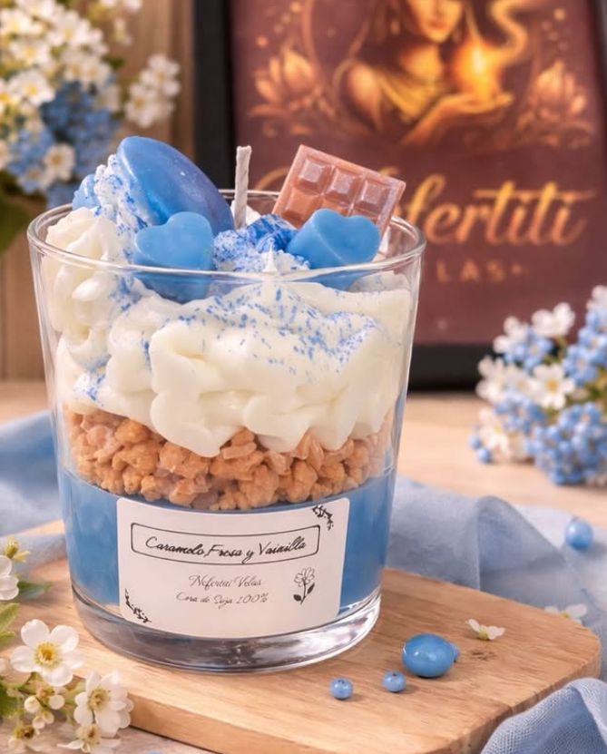 Vela Caramelo fresa y vainilla de Nefertiti Velas