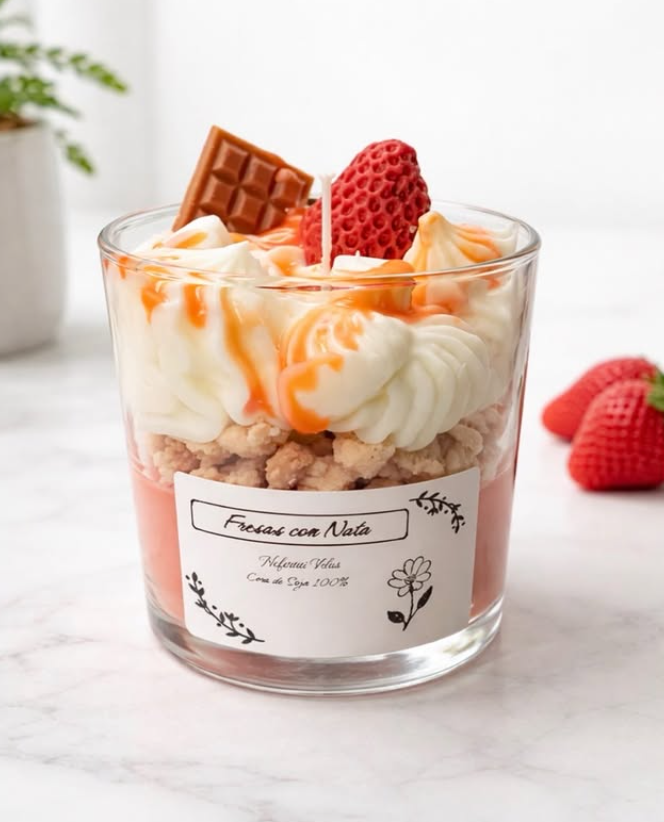 Vela Fresas con Nata de Nefertiti Velas