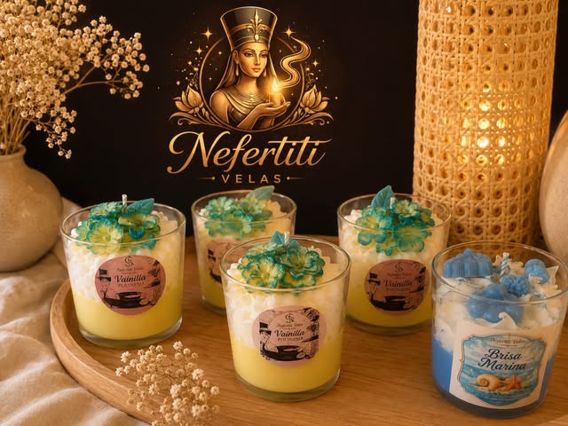Colección de velas artesanales Nefertiti